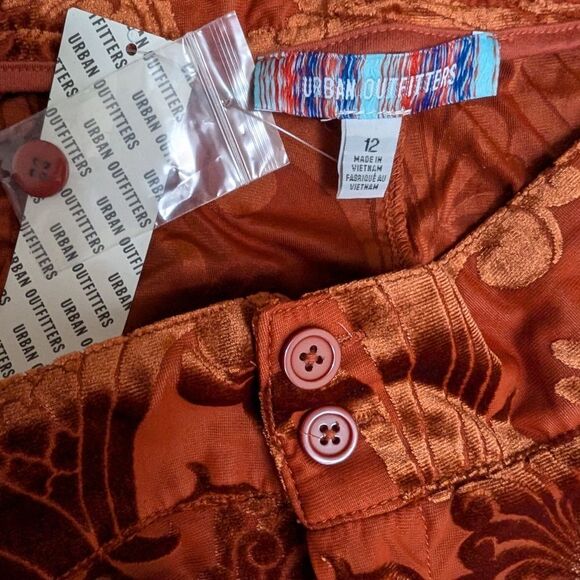 UO NWT  Velvet burnout flare trousers size 12 - Picture 8 of 8